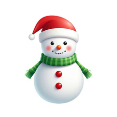 Cute Christmas Snowman K-Style Illustration