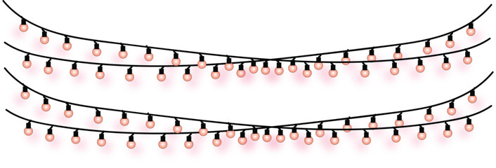 Festive String Lights Elegant Illustration of Hanging Bulbs, Perfect for Holiday Season Celebrations and Decorations