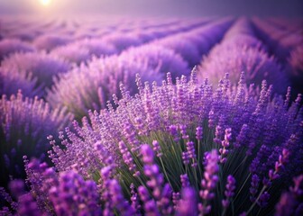 Obraz premium Brightening the landscape with a sea of purple, as delicate lavender blooms sway gently in the breeze