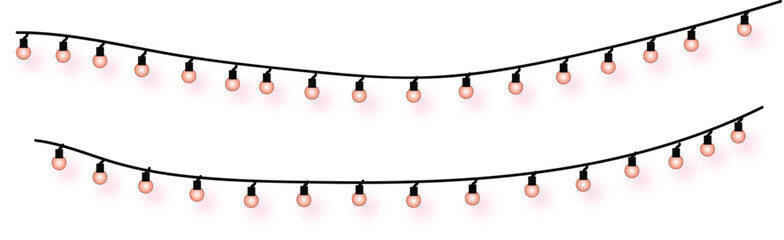 Festive String Lights Simple Vector Illustration of Glowing Bulbs, Perfect for Holiday Decorations and Celebrations