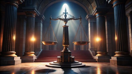 Justice at its Finest The Balance of Law and Order in a Dimly Lit Sanctuary