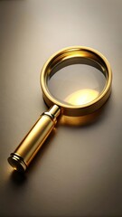 A golden magnifying glass lies on a neutral background, ready to reveal hidden secrets
