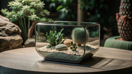 A miniature desert oasis in a glass prison