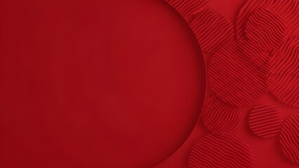 Abstract red background with textured wavy heart shape border