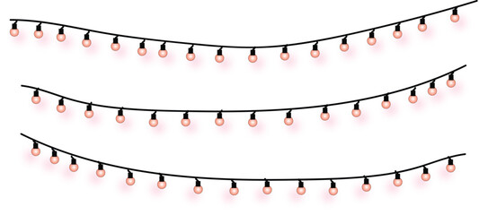 Charming glowing string lights, perfect for creating a festive ambiance, party decor, or any cheerful celebration illustration
