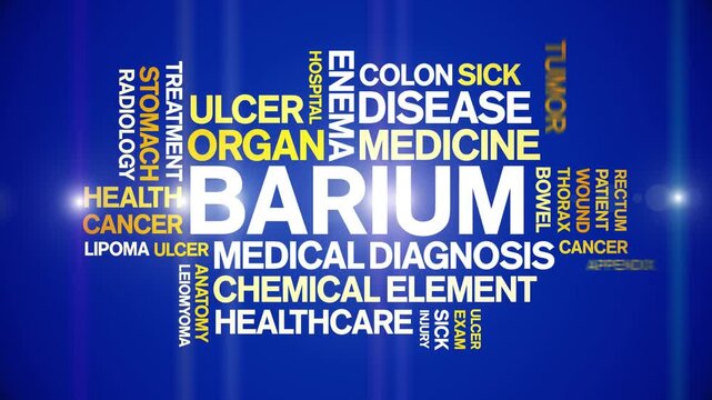 Barium animated word cloud-text design animation tag kinetic typography seamless loop.