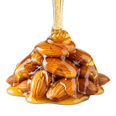 Honey Drip Almond Cluster on transparent background