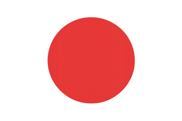 Japan flag symbol with a red circle representing the rising sun on a transparent background, perfect for minimalist design