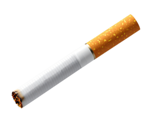 Classic Unlit Cigarette, Clean Filter End, Perfect Vertical Isolation, PNG