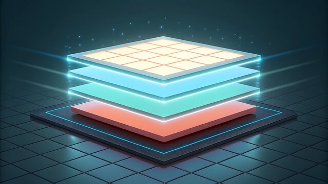 Modern layered platform design showcasing data abstraction and technology architecture - Powered by Adobe