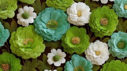 Paper Flowers Arrangement on Brown Background
