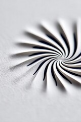 Paper Spiral Cut Abstract Design on White Background