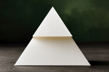 Paper Triangles Stacked on Dark Surface