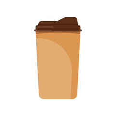 Coffee drink icon in flat style. Tea, cappuccino, latte vector illustration on isolated background. Paper cup sign business concept.