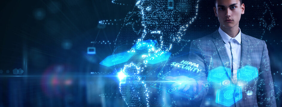 Cyber security data protection business technology privacy concept. Hippa Security.