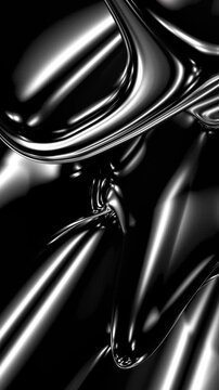 Metallic silvery glossy reflecting Liquid Shifting in modern abstract Background