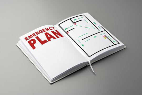 Emergency plan layout for safety in public buildings and events