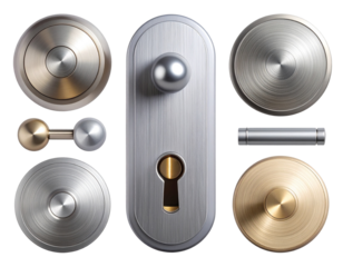 Contemporary Door Knob with Separate Keyhole and Home Design Accents PNG