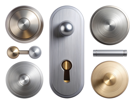 Contemporary Door Knob with Separate Keyhole and Home Design Accents PNG