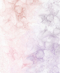 Pink and purple alcohol ink watercolor with marble  texture background