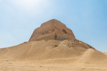 wrong pyramid in Meidum, near Cairo. Egypt. One of the oldest sights of Egypt in the desert.