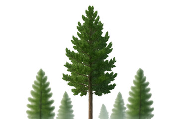 Obraz premium Conifer forest trees in natural landscape, group of pine trees representing environment, ecology, and nature with transparent background