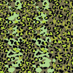 Abstract modern leopard seamless pattern. Animals trendy background. Color decorative vector stock illustration for print, card, postcard, fabric, textile. Modern ornament of stylized skin.