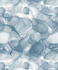 Blue alcohol ink watercolor with marble  texture background