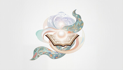 Intricate Cloth and Celestial Chart Representing Intertwining Spiritual Paths to Insight