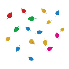 Colourful Falling Autumn Leaves Vector Illustration on White Background