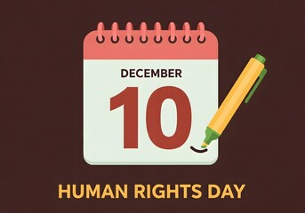 Human Rights Day, International Human Rights Day, Human rights awareness, Human rights background, A calendar highlighting Human Rights Day