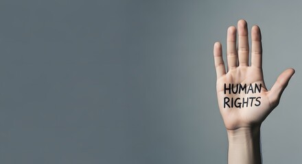 Human Rights Day, International Human Rights Day, Human rights awareness, Human rights background, A hand showing word Human Rights