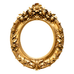 Ornate Gold Antique Circular Floral Picture Frame