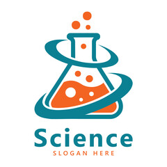 Science logo creative bio tech logo education science technology lab molecule design concept