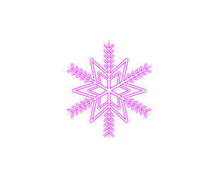 Vibrant pink ornamental snowflake designed with intricate geometric line details. This bold winter icon adds a modern, decorative touch to seasonal themes and festive graphics. Ideal for holiday