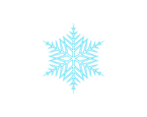 Delicate blue geometric snowflake icon designed in a clean, modern line art style. This symmetrical winter symbol adds a crisp, icy aesthetic to seasonal themes. Perfect for holiday graphics, cold 