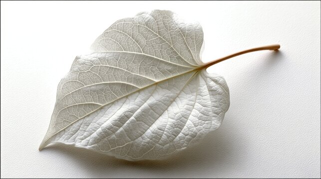 A close-up of one delicate leaf, showing its intricate details and texture. The colors of the Cloud Dancer