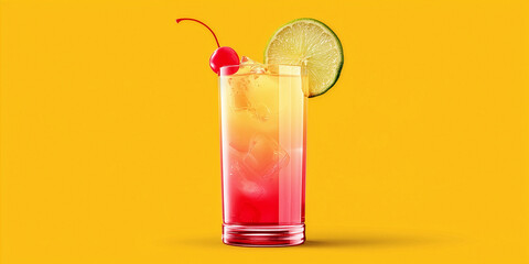 Vibrant Tropical Sunset Cocktail