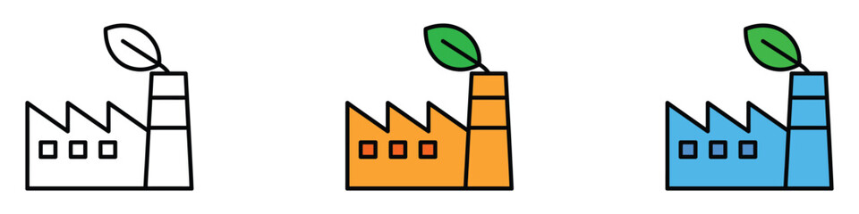 Obraz premium Clean Industry icon vector. sustainable manufacturing and green energy symbol. vector illustration.