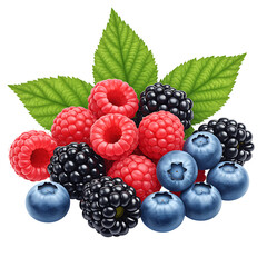Pile of mixed berries on a black background ready to eat