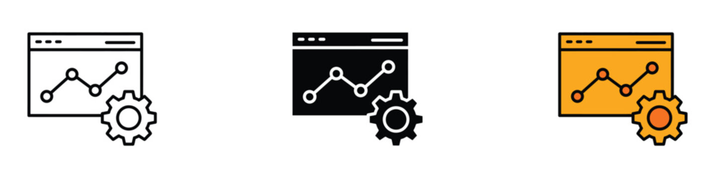 Optimization tools icon vector. optimization, empowering data driven insights and strategic decision-making symbol. vector illustration.