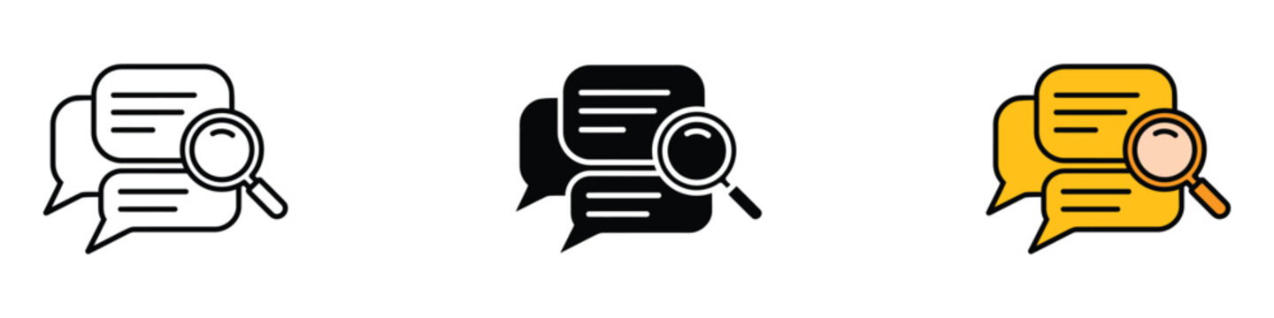Search Conversation icon vector. enhance communication and discover hidden connections symbol. vector illustration.