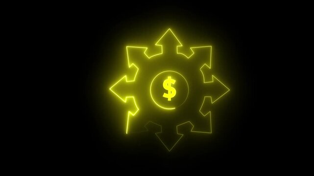 dolor circle dash animation video on black background
