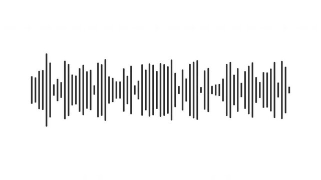 The sound spectrum of a speaker, microphone, or voice. A looping technological animation. A studio design element, the operation of an electronic device