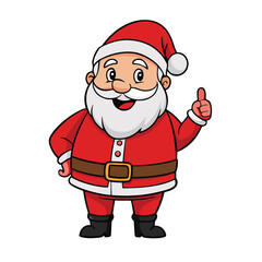 Happy cartoon Santa Claus with a gift bag in a Christmas illustration