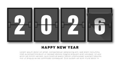 2026 happy new year countdown poster, greeting card or social media post template
