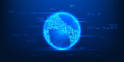 Naklejka premium Computing Technology Background Showing Data Process Through Internet Networks, Efficient Digital Information Flow, Cloud Based Computation, and Modern Connectivity System Designed for Fast, Stable
