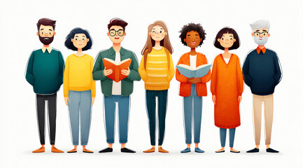 Obraz premium A diverse group of people standing together with different expressions