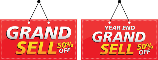Year End Grand Sell 50% Off Banner - Massive Limited Time Discount Promotion
