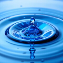 Water Drop Impact Creating a Splash and Ripples.